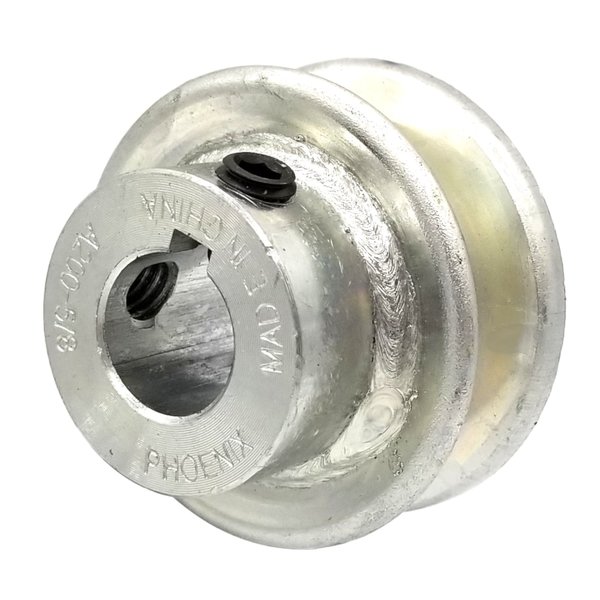 Terre Products V-Groove Drive Pulley - 2'' Dia. - 5/8'' Bore - Steel 120058
